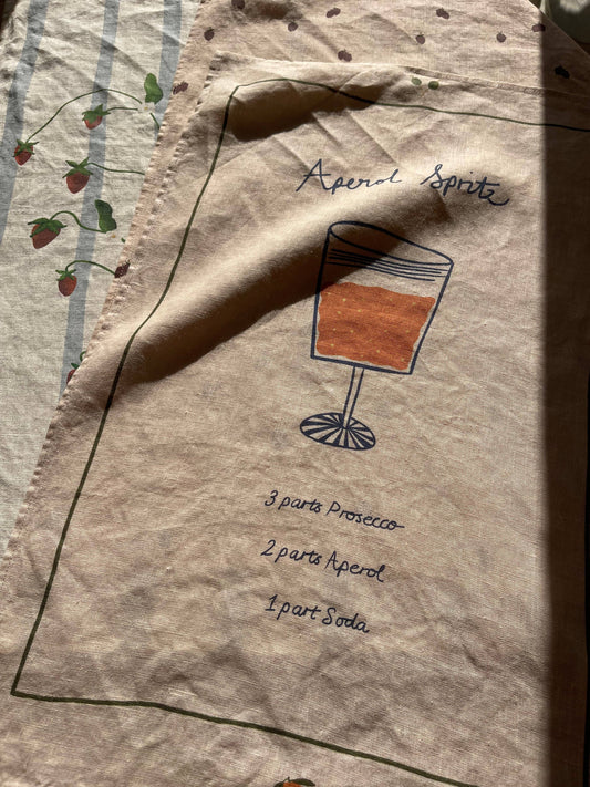 Linen Tea Towel "Aperol Spritz"