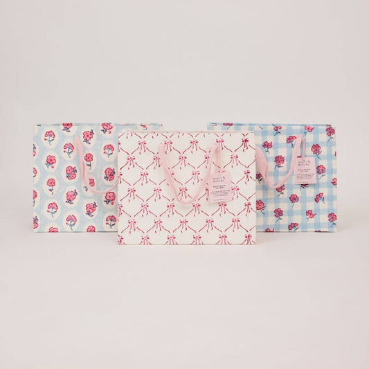 Block Printed Gift Bags (Medium) - Pink Sorbet