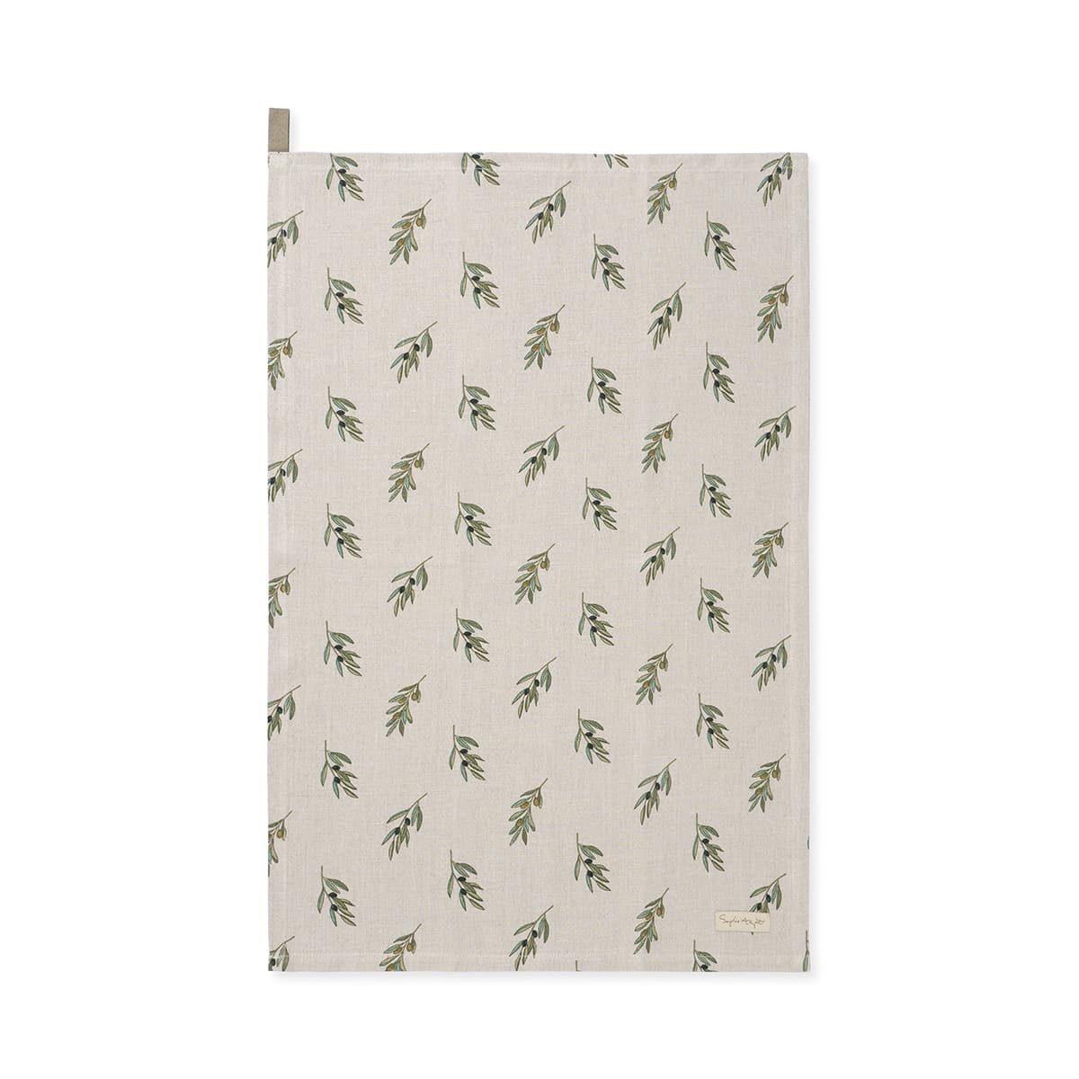 Olive Linen Tea Towel