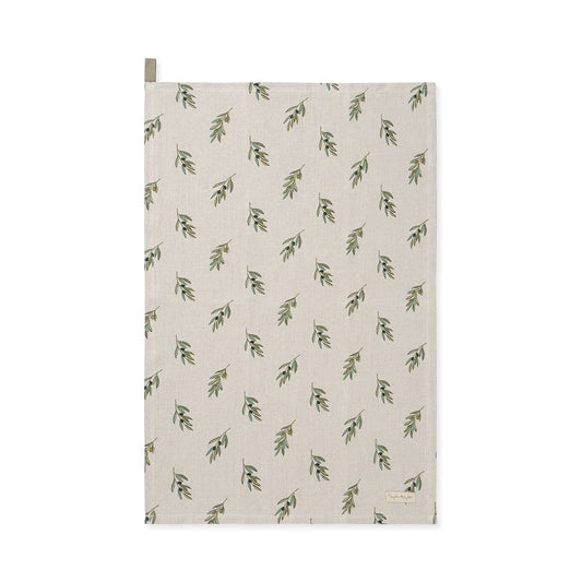 Olive Linen Tea Towel