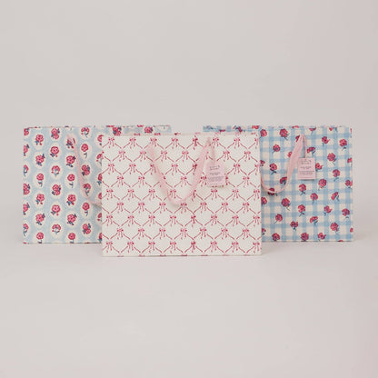 Block Printed Gift Bags (Large) - Pink Sorbet