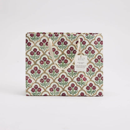 Block Printed Gift Bags (Medium) - Cherry