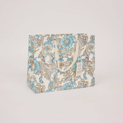 Block Printed Gift Bags (Medium) - Blue Opal