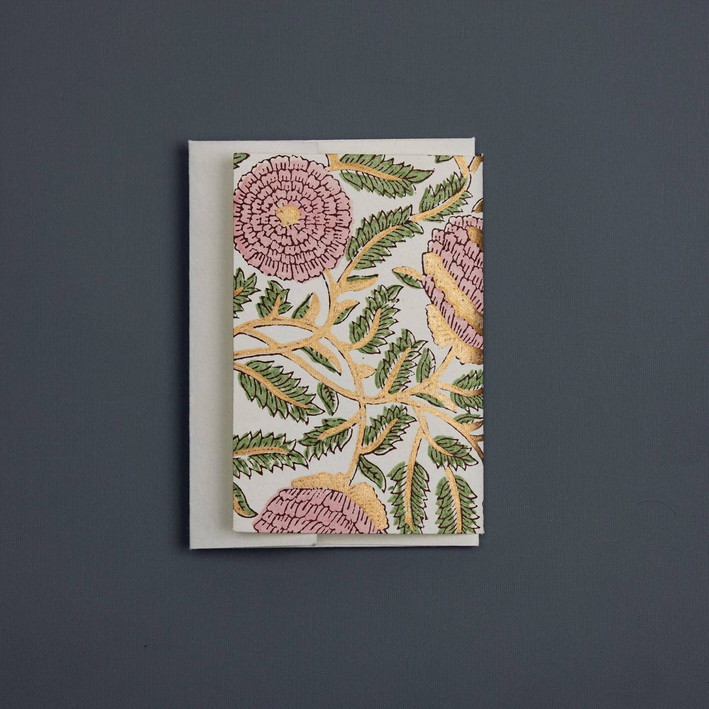 Keepsake Block Printed Greeting Card - Photo frame Marigold Glitz Blush
