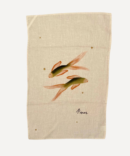 Queen of the Rodeo - Linen Tea Towel "Pisces"