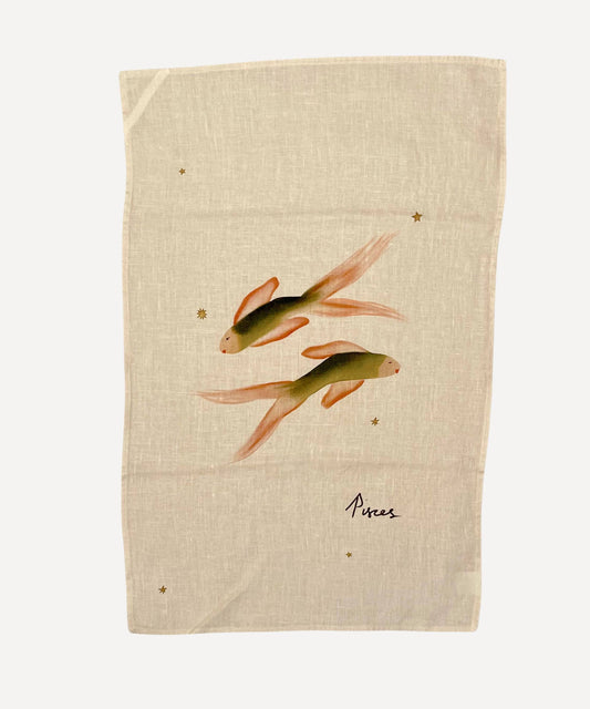 Queen of the Rodeo - Linen Tea Towel "Pisces"