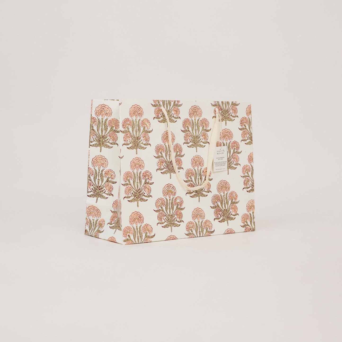 Block Printed Gift Bags (Large) - Terracotta