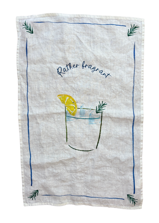 Rather Fragrant - Gin & Tonic Linen Teatowel