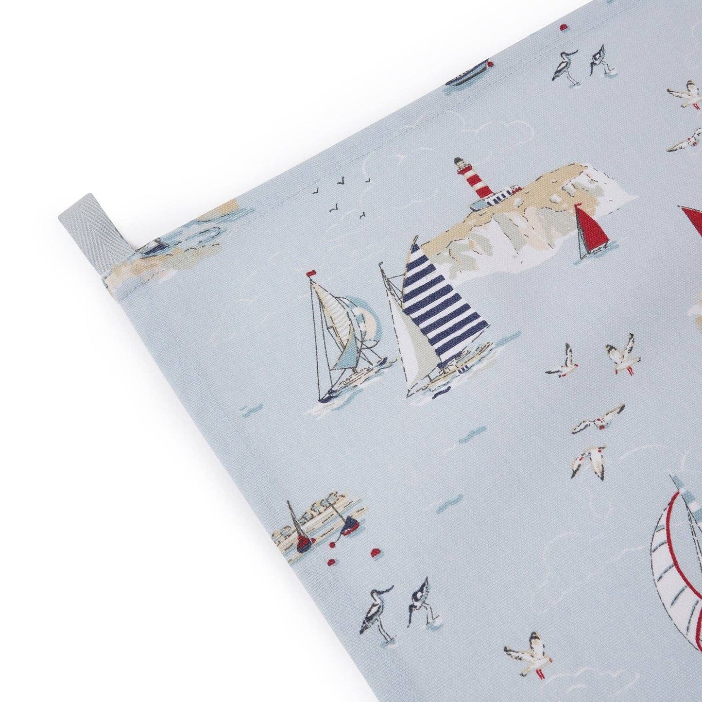 Coastal Boats Tea Towel