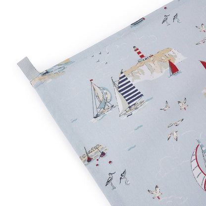 Coastal Boats Tea Towel