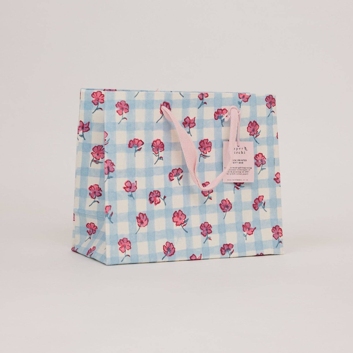 Block Printed Gift Bags (Medium) - Pink Sorbet