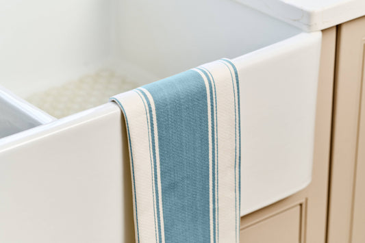 Love Colour Striped Tea Towel - Duck Egg