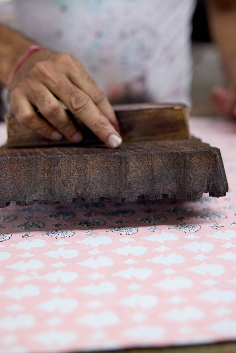 Block Printed Greeting Card - Ditsy Floral Blush