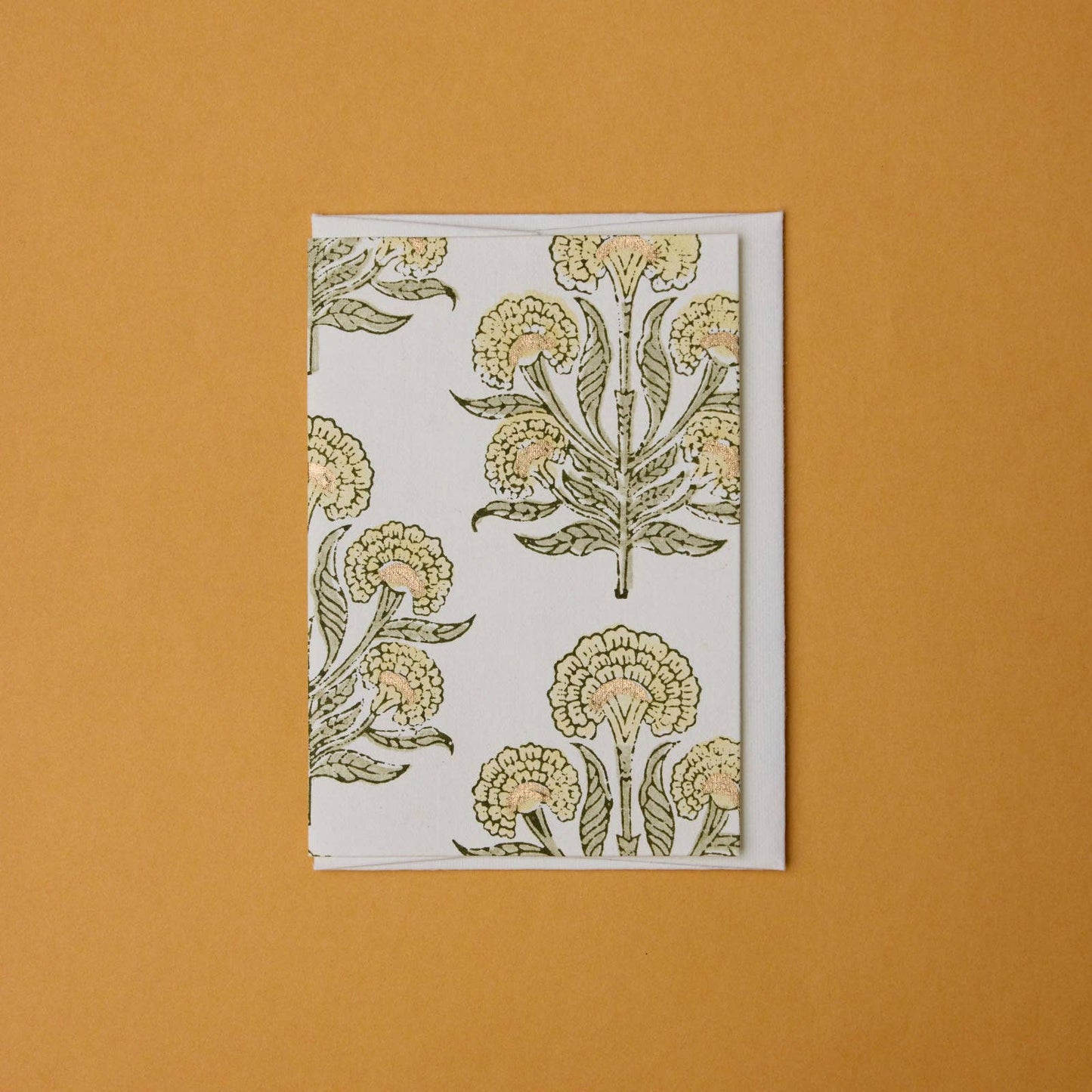 Block Printed Greeting Card - Aurora Buttercream