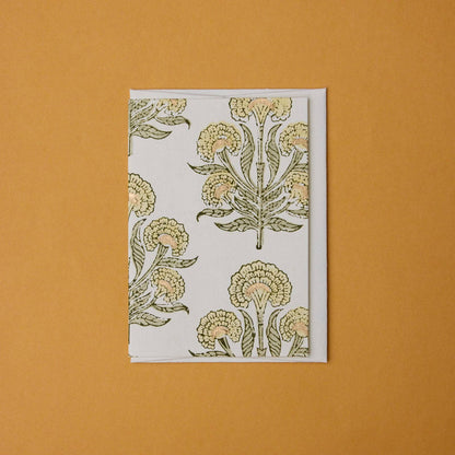 Block Printed Greeting Card - Aurora Buttercream