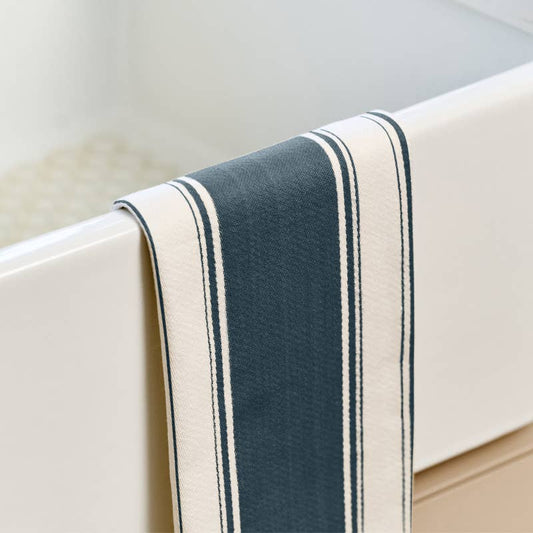 Love Colour Striped Tea Towel, Ink Blue
