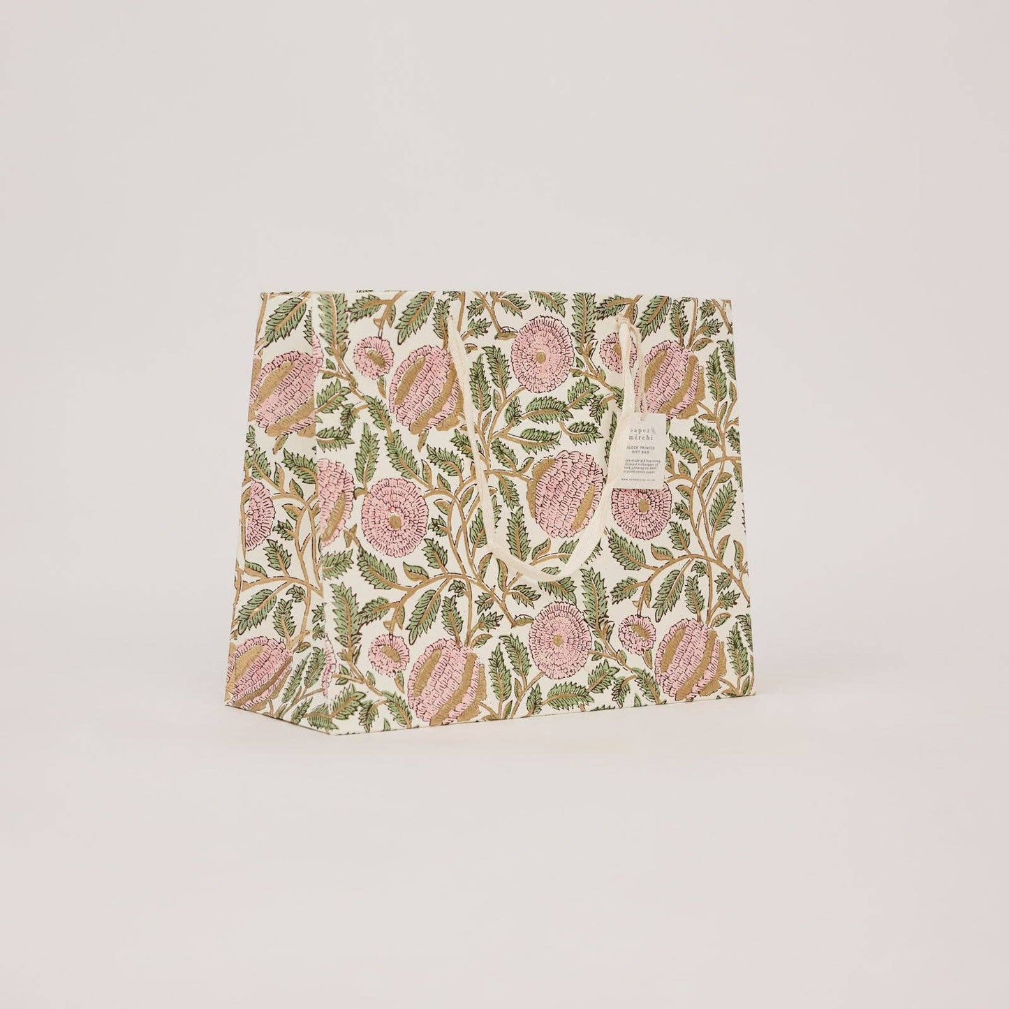 Block Printed Gift Bags (Large) - Blush Refresh