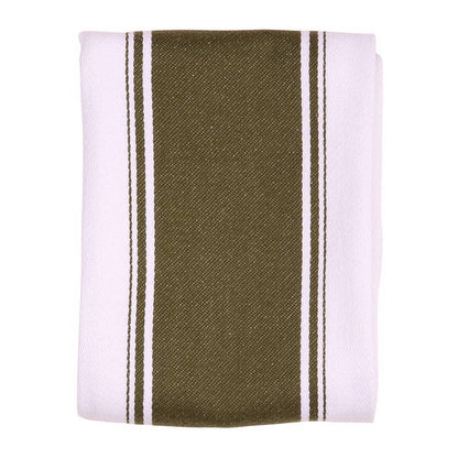 Love Colour Striped Tea Towel, Olive Green