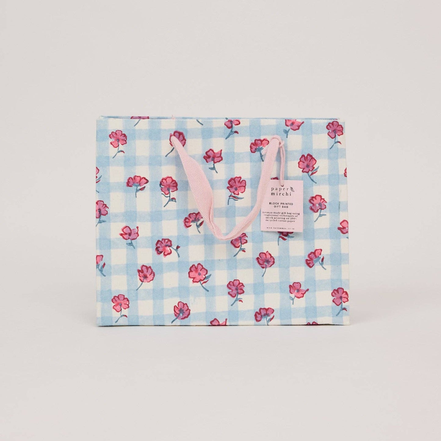 Block Printed Gift Bags (Medium) - Pink Sorbet