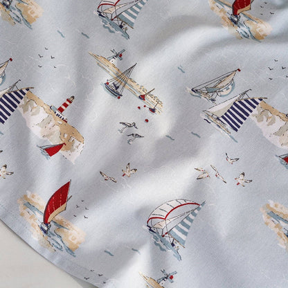 Coastal Boats Tea Towel