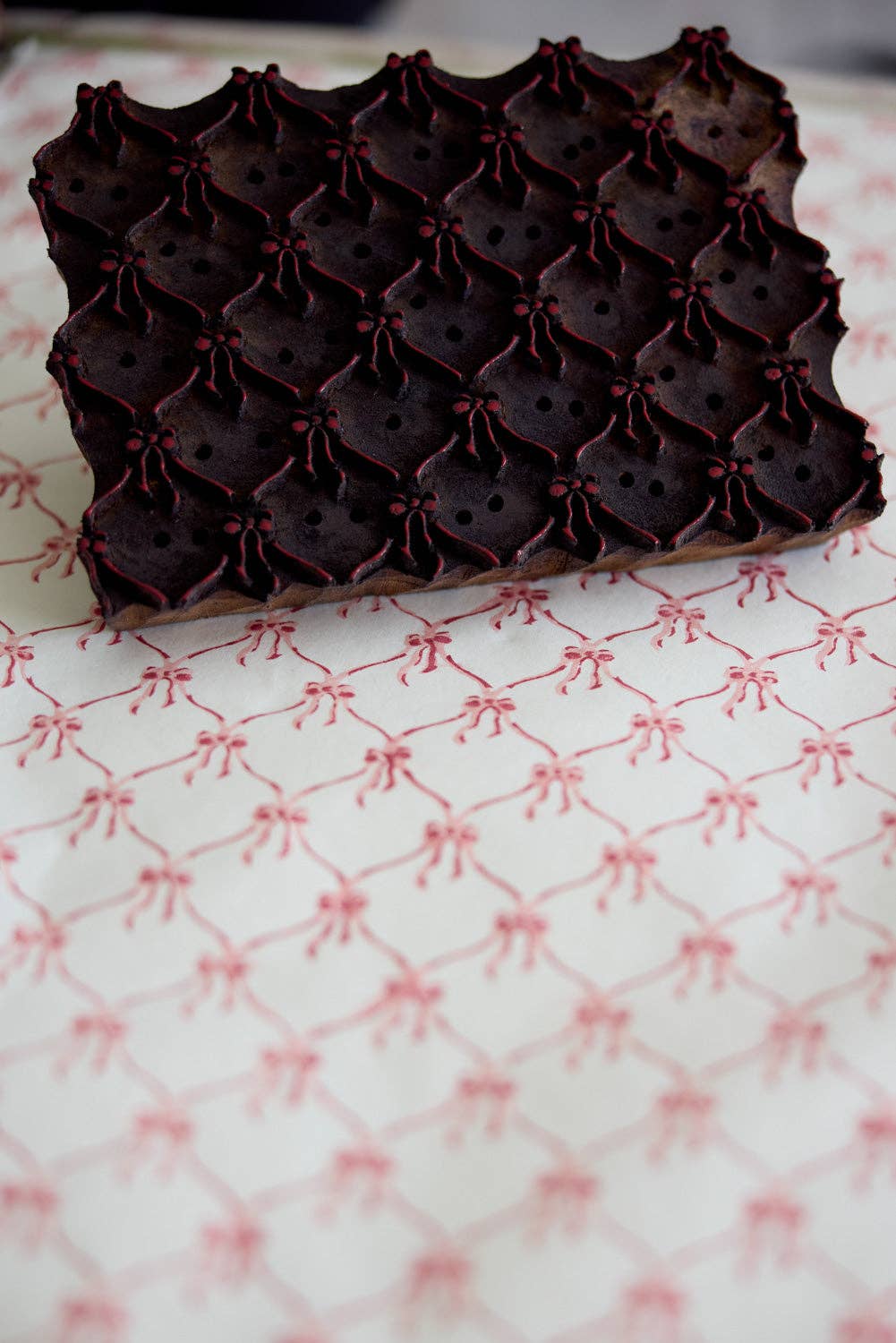 Block Printed Gift Bags (Medium) - Christmas Pudding