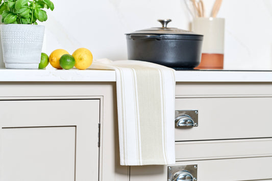 Love Colour Striped Tea Towel - Stone