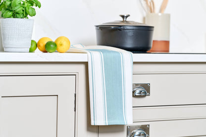 Love Colour Striped Tea Towel - Duck Egg