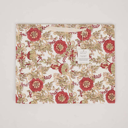 Block Printed Gift Bags (Large) - Winter Red
