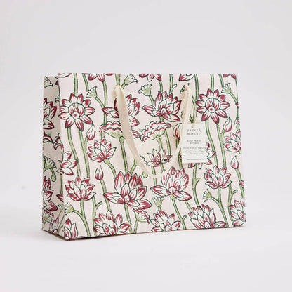 Block Printed Gift Bags (Medium) - Cherry