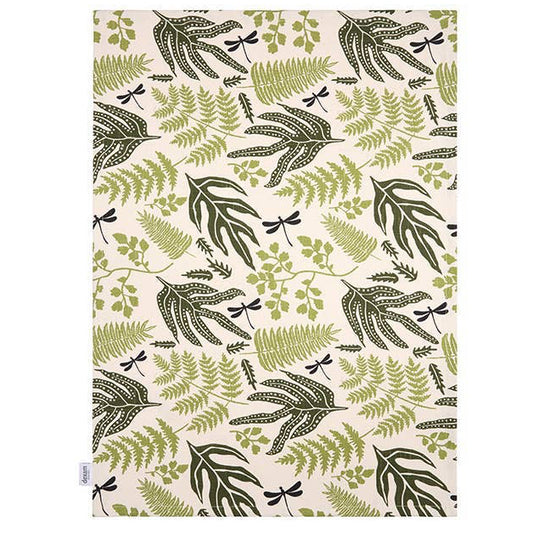 Organic Fern Tea Towel, Green