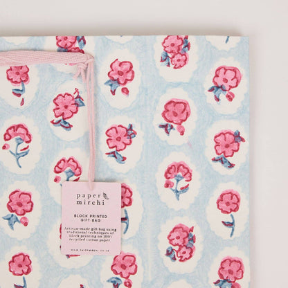 Block Printed Gift Bags (Large) - Pink Sorbet