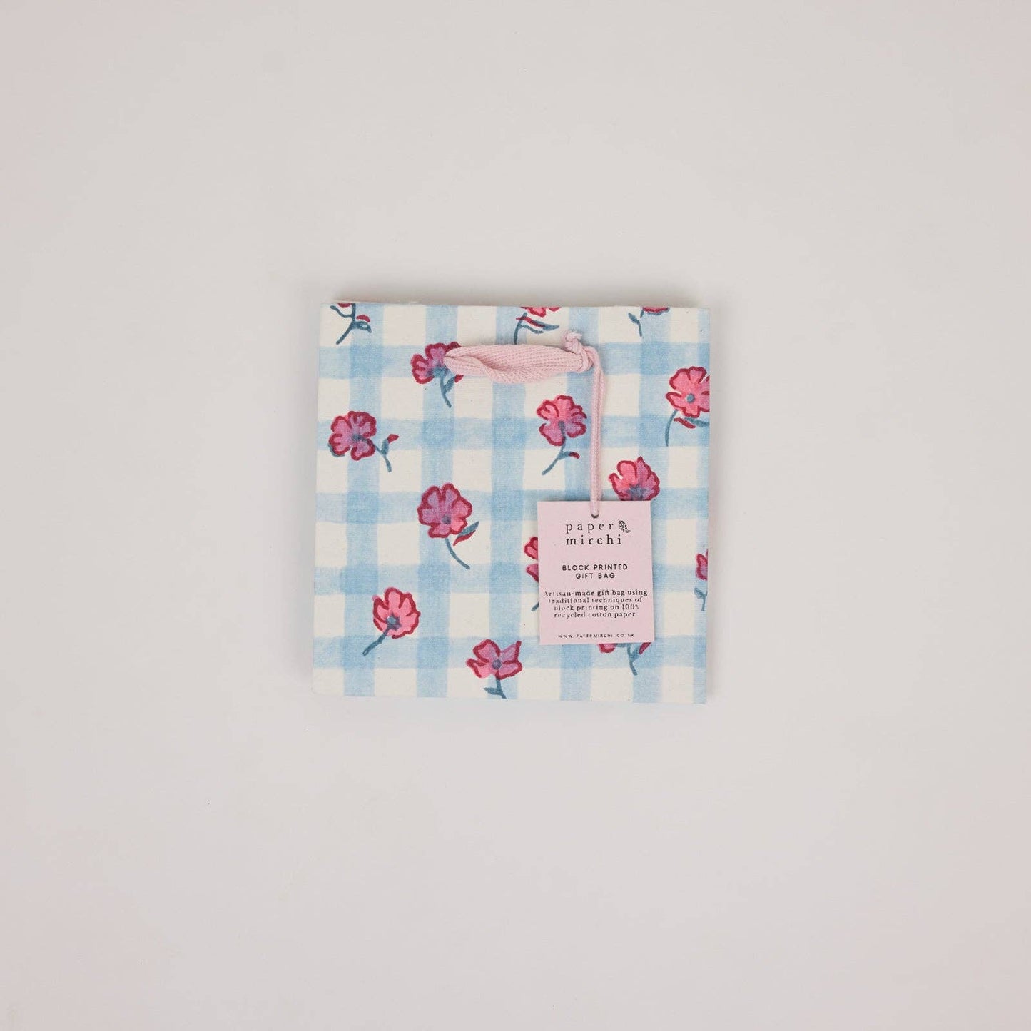 Block Printed Gift Bags (Small) - Pink Sorbet