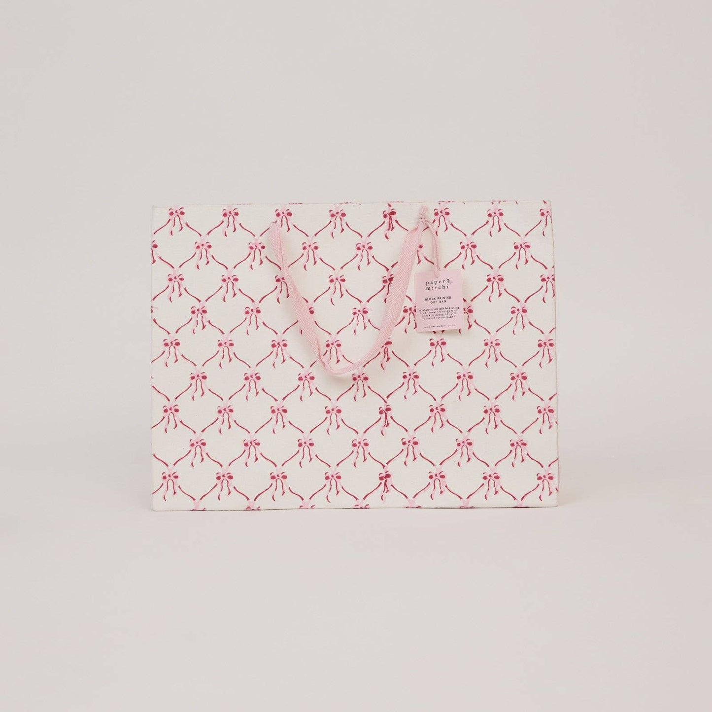 Block Printed Gift Bags (Large) - Pink Sorbet