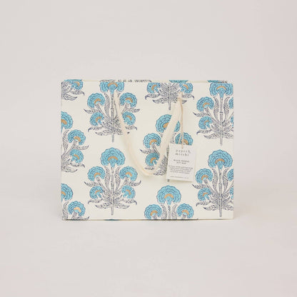 Block Printed Gift Bags (Medium) - Blue Opal