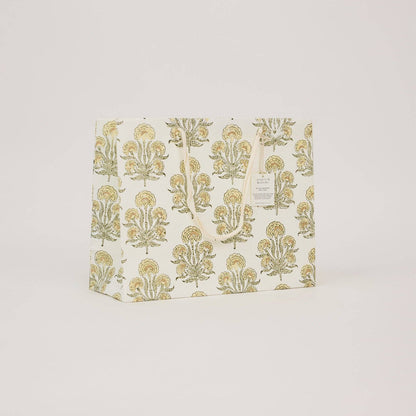 Block Printed Gift Bags (Large) - Buttercream