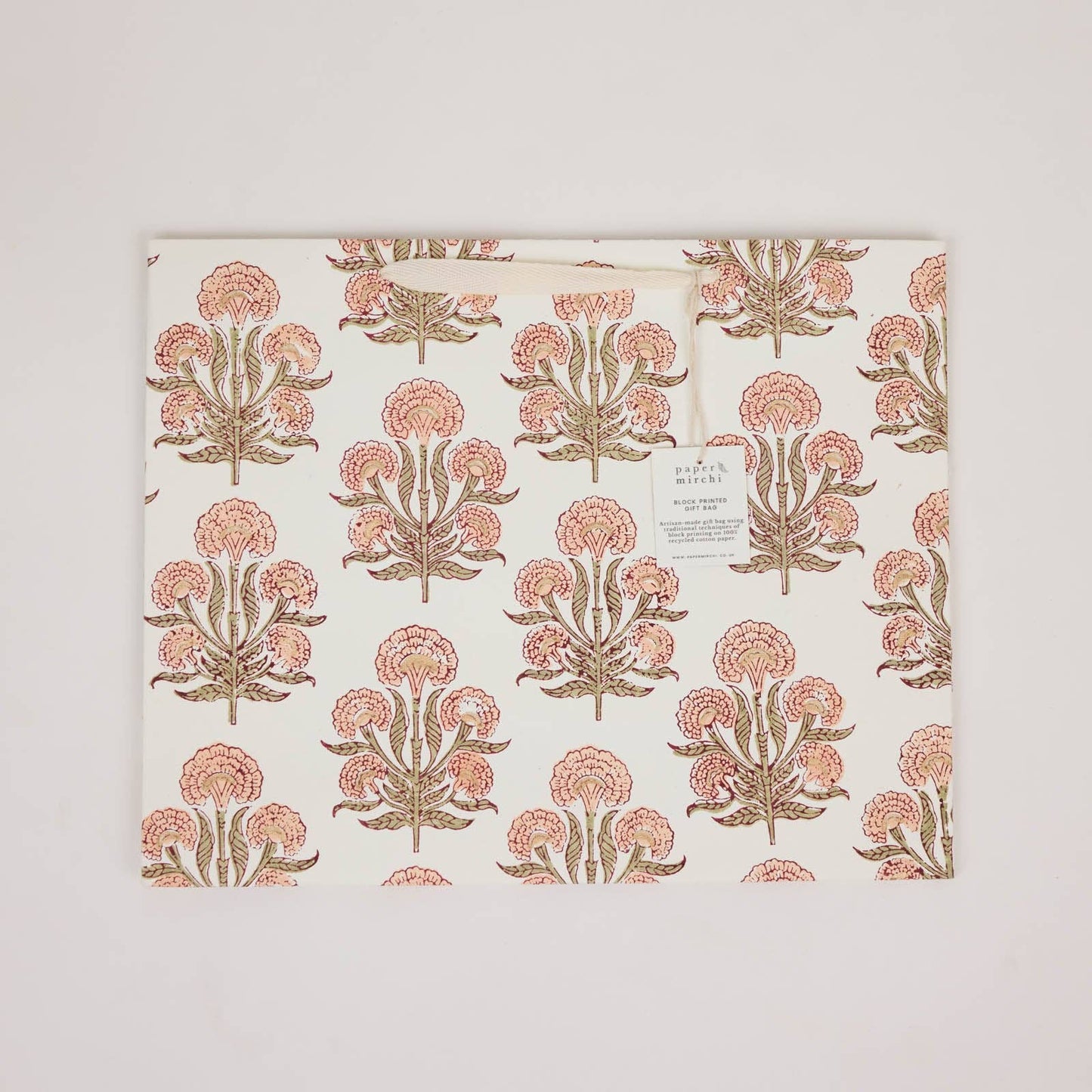 Block Printed Gift Bags (Large) - Terracotta