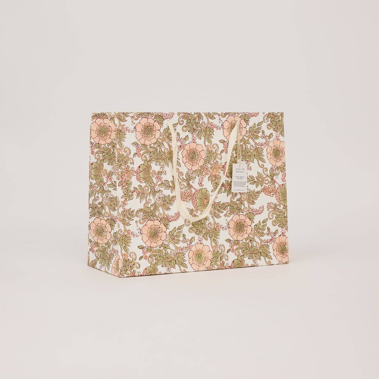 Block Printed Gift Bags (Large) - Terracotta