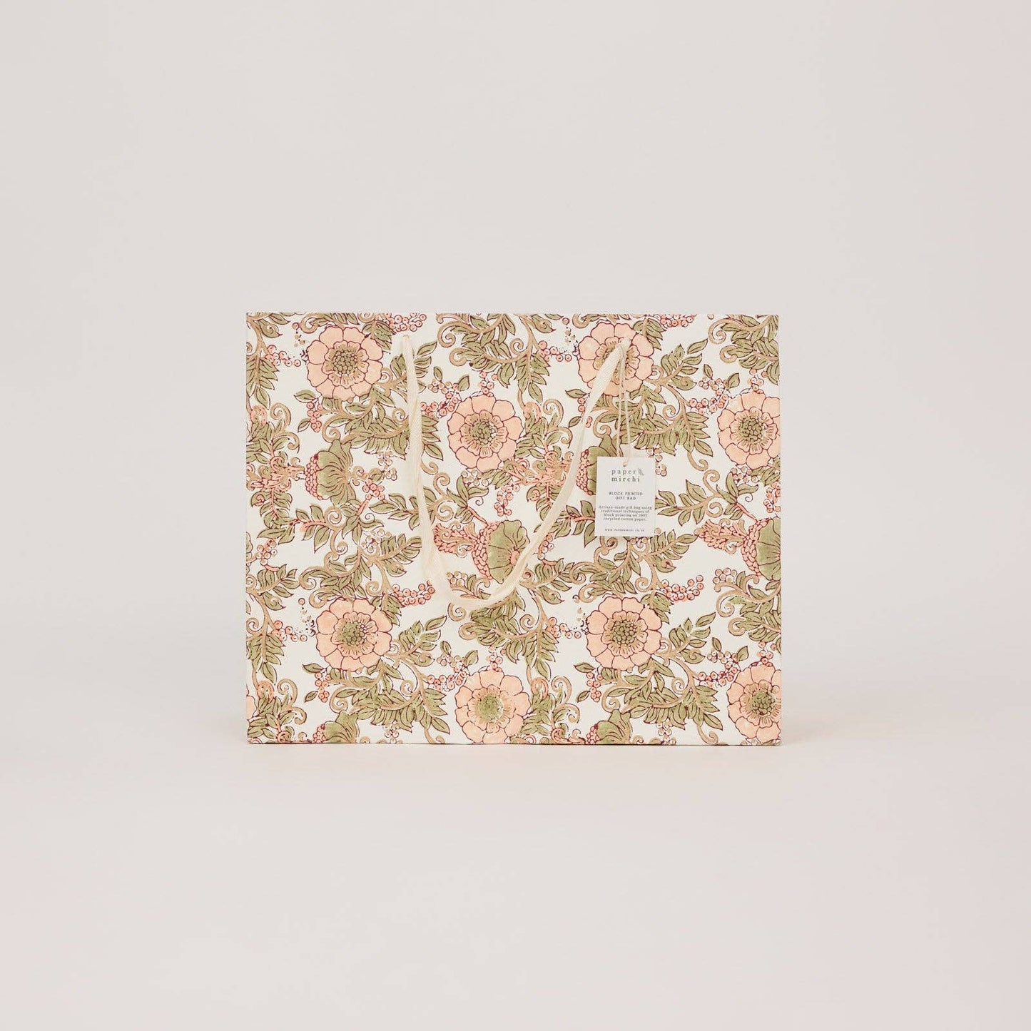 Block Printed Gift Bags (Large) - Terracotta