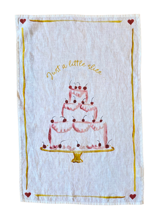 Just A Little Slice - Linen Teatowel