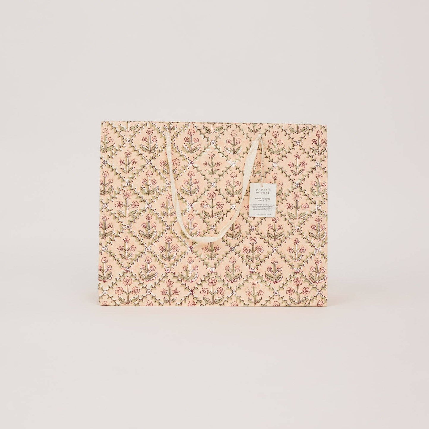 Block Printed Gift Bags (Large) - Terracotta
