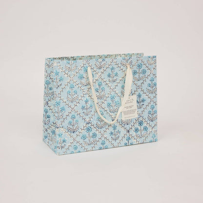 Block Printed Gift Bags (Medium) - Blue Opal