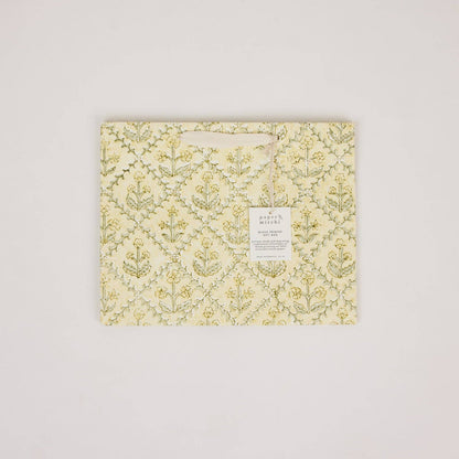 Block Printed Gift Bags (Medium) - Buttercream
