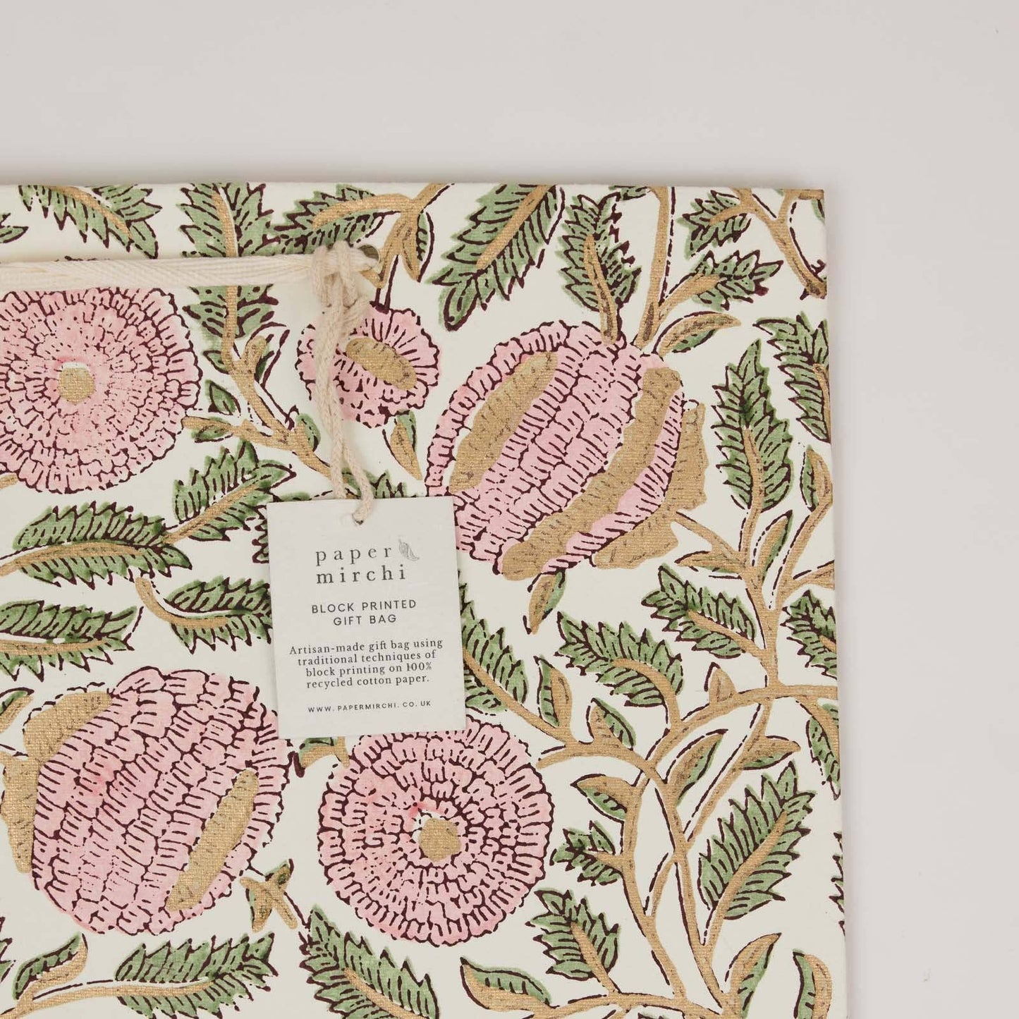 Block Printed Gift Bags (Large) - Blush Refresh