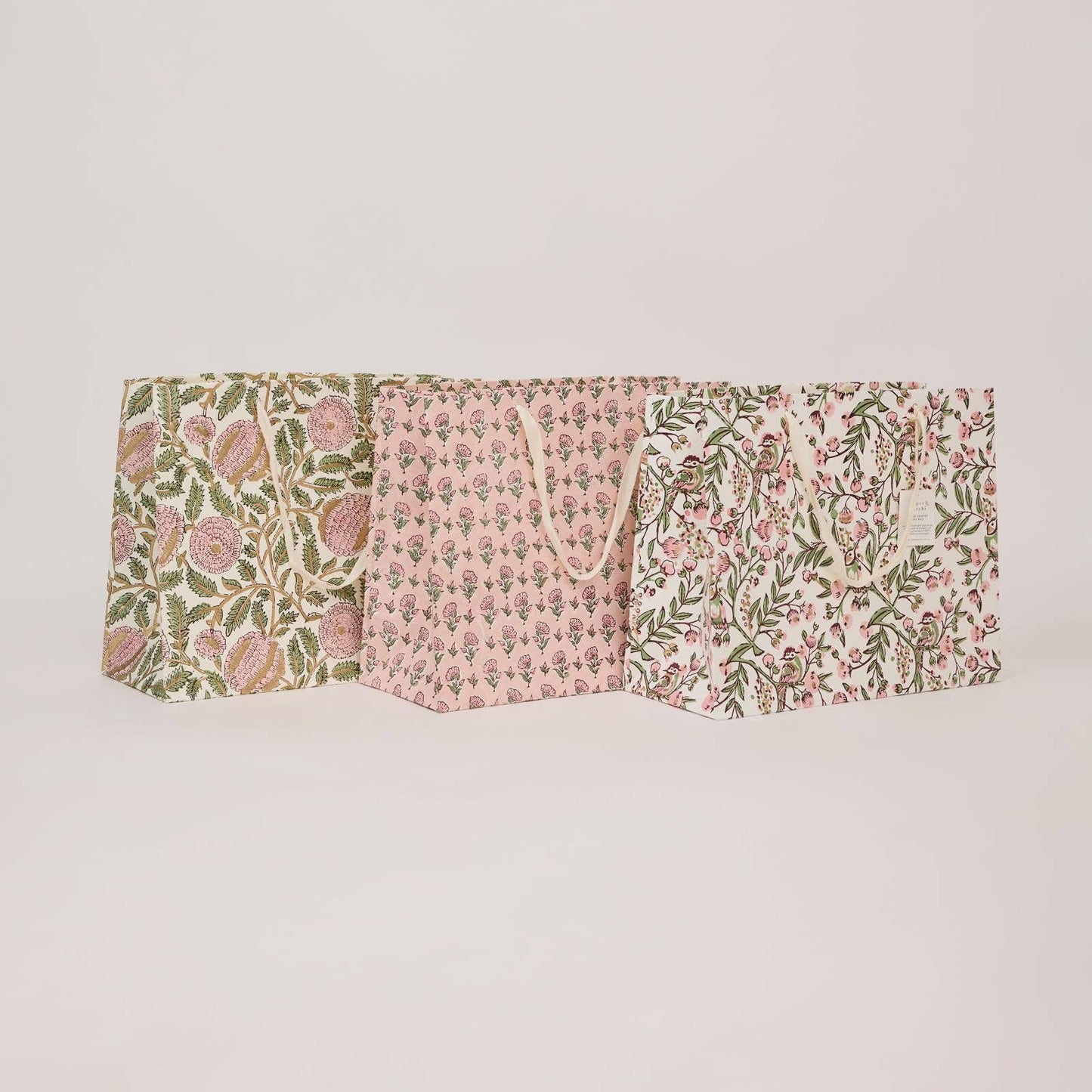 Block Printed Gift Bags (Large) - Blush Refresh