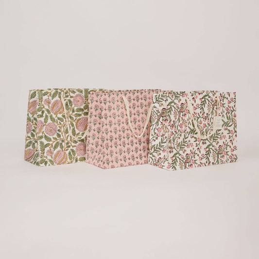 Block Printed Gift Bags (Large) - Blush Refresh