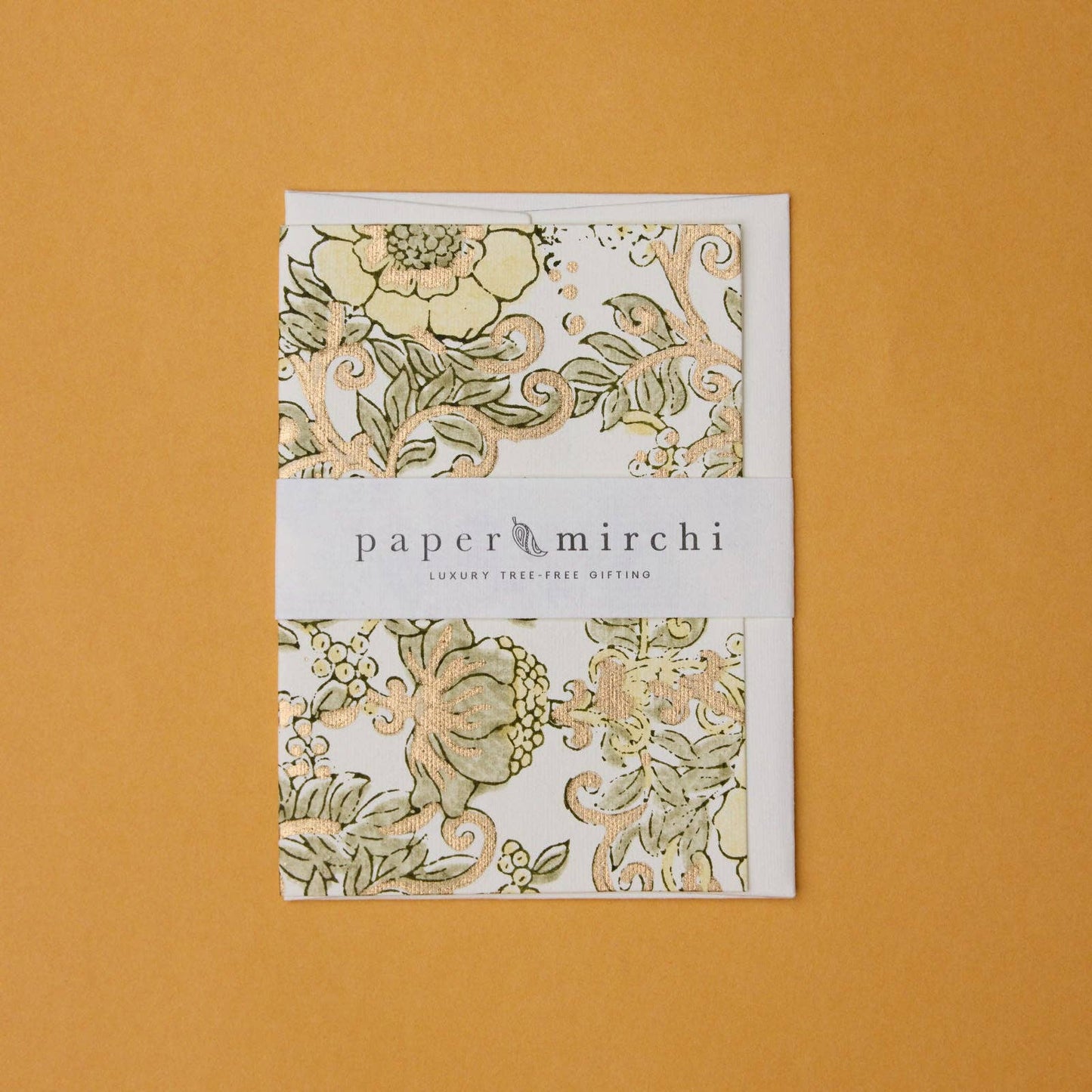 Block Printed Greeting Card - Wild Rose Buttercream