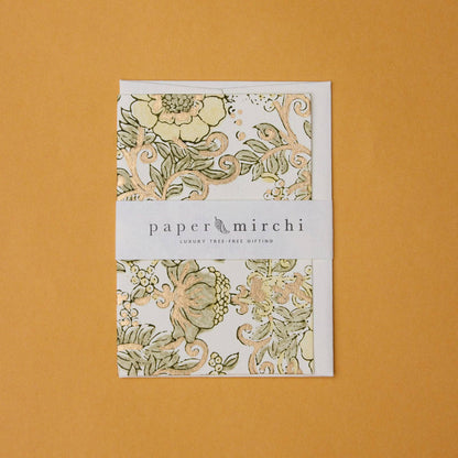 Block Printed Greeting Card - Wild Rose Buttercream
