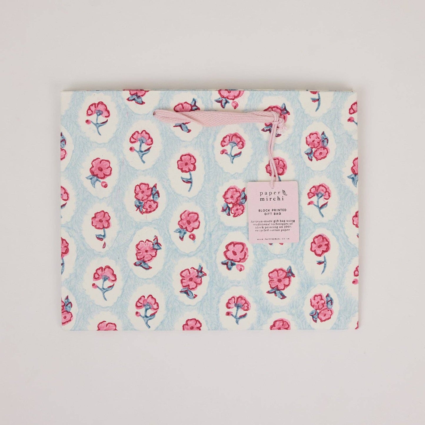 Block Printed Gift Bags (Medium) - Pink Sorbet