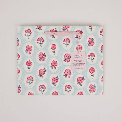 Block Printed Gift Bags (Medium) - Pink Sorbet