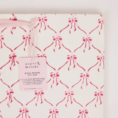 Block Printed Gift Bags (Large) - Pink Sorbet